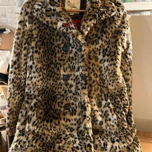 Leopard Print Faux Fur Coat